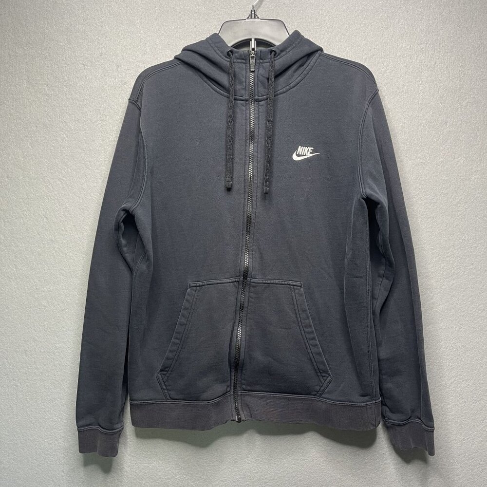 Vintage Women's Nike Black Full-Zip Hoodie Sweatshirt Size M